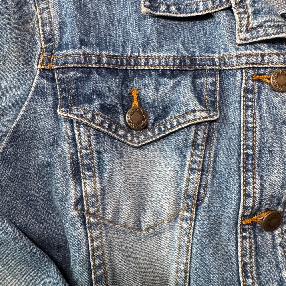 Periscope‎ Jean Jacket Women Size Small Blue Denim Fitted Waist - Picture 9 of 16